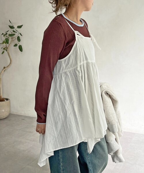 CPCM（シーピーシーエム）の「2WAYイレヘムキャミチュニック（シャツ/ブラウス・レディース・ホワイト/ホワイト系その他/ブラック/ブラック系その他・FREE）」の14枚目の写真