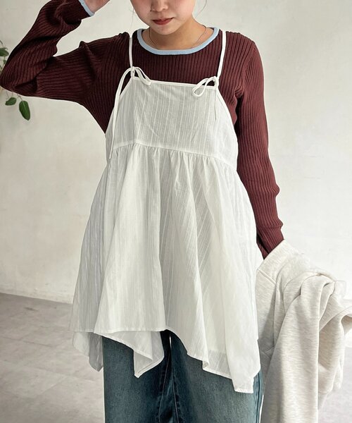 CPCM（シーピーシーエム）の「2WAYイレヘムキャミチュニック（シャツ/ブラウス・レディース・ホワイト/ホワイト系その他/ブラック/ブラック系その他・FREE）」の15枚目の写真