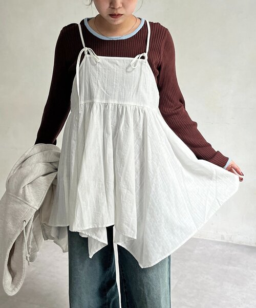 CPCM（シーピーシーエム）の「2WAYイレヘムキャミチュニック（シャツ/ブラウス・レディース・ホワイト/ホワイト系その他/ブラック/ブラック系その他・FREE）」の16枚目の写真