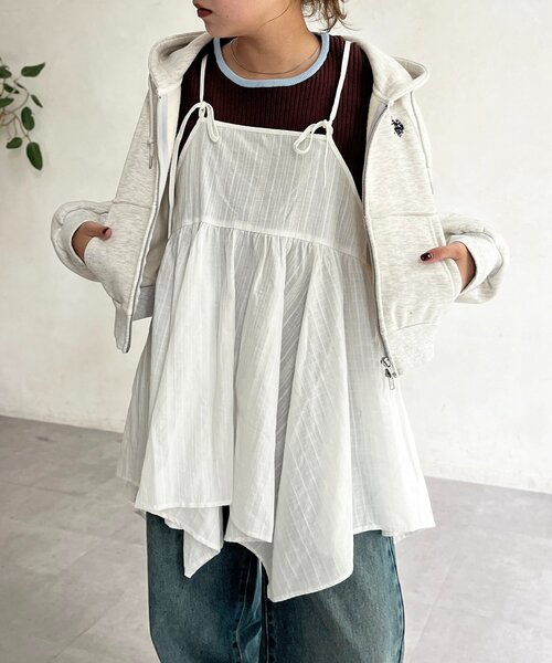 CPCM（シーピーシーエム）の「2WAYイレヘムキャミチュニック（シャツ/ブラウス・レディース・ホワイト/ホワイト系その他/ブラック/ブラック系その他・FREE）」の18枚目の写真