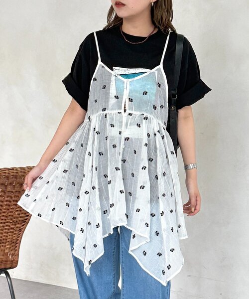 CPCM（シーピーシーエム）の「2WAYイレヘムキャミチュニック（シャツ/ブラウス・レディース・ホワイト/ホワイト系その他/ブラック/ブラック系その他/ホワイト系その他2/ホワイト系その他3・FREE）」の21枚目の写真