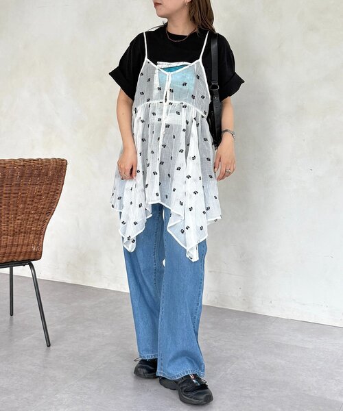 CPCM（シーピーシーエム）の「2WAYイレヘムキャミチュニック（シャツ/ブラウス・レディース・ホワイト/ホワイト系その他/ブラック/ブラック系その他/ホワイト系その他2/ホワイト系その他3・FREE）」の22枚目の写真