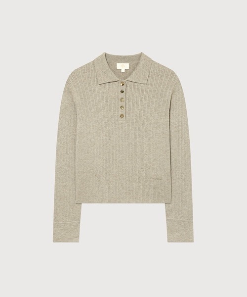 COVERNAT（カバーナット）の「WOMAN RIBBED COLLAR KNIT（ニット/セーター・レディース・チャコール/ベージュ・MEDIUM/SMALL）」の12枚目の写真