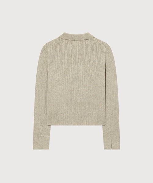 COVERNAT（カバーナット）の「WOMAN RIBBED COLLAR KNIT（ニット/セーター・レディース・チャコール/ベージュ・MEDIUM/SMALL）」の13枚目の写真
