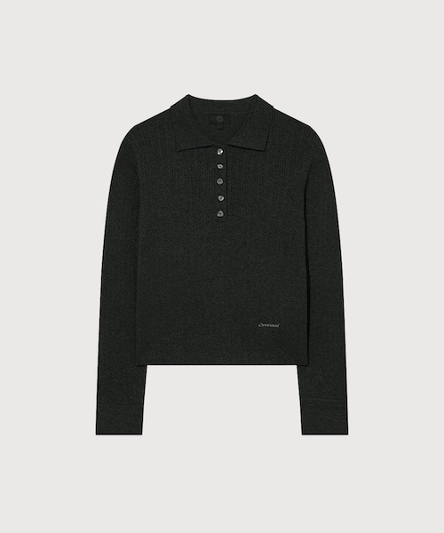 COVERNAT（カバーナット）の「WOMAN RIBBED COLLAR KNIT（ニット/セーター・レディース・チャコール/ベージュ・MEDIUM/SMALL）」の10枚目の写真