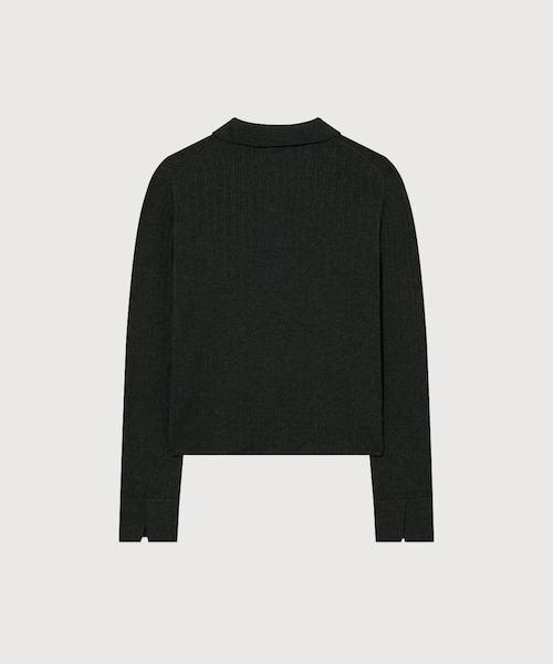 COVERNAT（カバーナット）の「WOMAN RIBBED COLLAR KNIT（ニット/セーター・レディース・チャコール/ベージュ・MEDIUM/SMALL）」の11枚目の写真