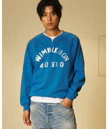AMOU（アモウ）の「Wimbledon Henley neck blue（スウェット）」