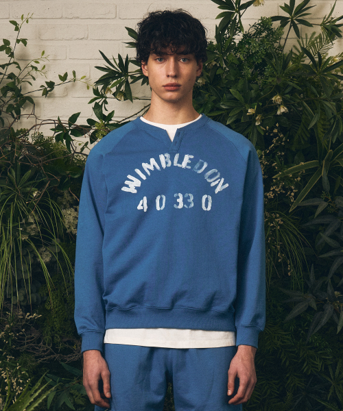 AMOU(アモウ)の「Wimbledon Henley neck blue(スウェット・メンズ・その他・1/2/3)」の2枚目の写真