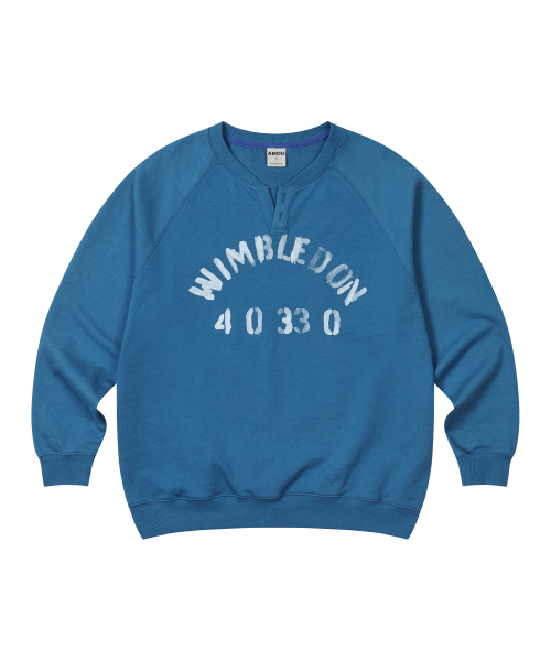 AMOU(アモウ)の「Wimbledon Henley neck blue(スウェット・メンズ・その他・1/2/3)」の3枚目の写真