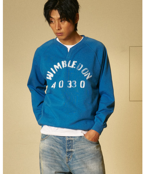 AMOU(アモウ)の「Wimbledon Henley neck blue(スウェット・メンズ・その他・1/2/3)」の9枚目の写真