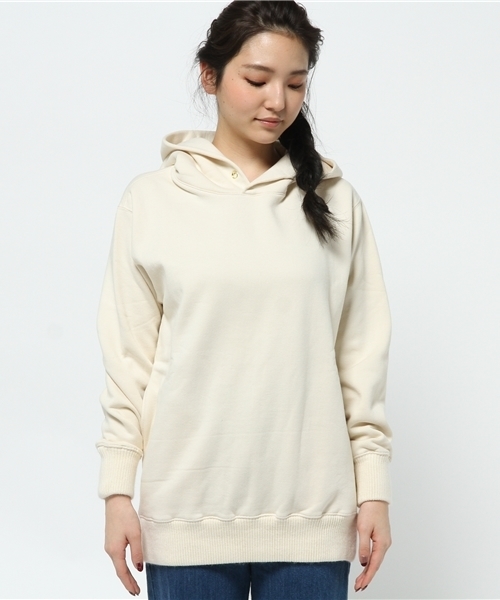 OUTLET（アウトレット）の「【Omekashi】HIGHLA裏起毛パーカープルオーバー（パーカー・レディース・チャコールグレー/アイボリー/ブラック・FREE）」の4枚目の写真