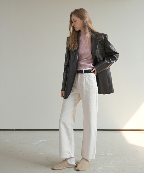 PAUL&ALICE(ポール&アリス)の「STRAIGHT DENIM PANTS / ECRU(デニムパンツ・レディース・オートミール・SMALL/MEDIUM/LARGE)」の3枚目の写真