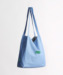 GREEN STUFF（グリーンスタッフ）の「boxy bag 53 - cotton stripe blue（ショルダーバッグ）」