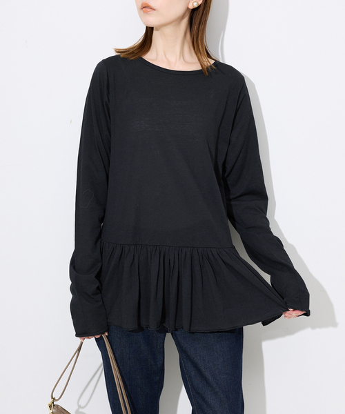 SLOBEIENA レイヤード　ペプラムロンT セール】レイヤードペプラムロンTEE（Tシャツ/カットソー）｜SLOBE