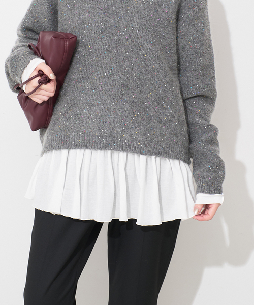 セール】レイヤードペプラムロンTEE（Tシャツ/カットソー）｜SLOBE