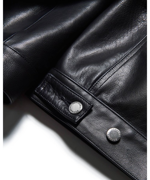 SOPHNET.（ソフネット）の「LEATHER TRUCKER JACKET（ブルゾン・メンズ・ブラック・2/3/4/1/5）」の8枚目の写真