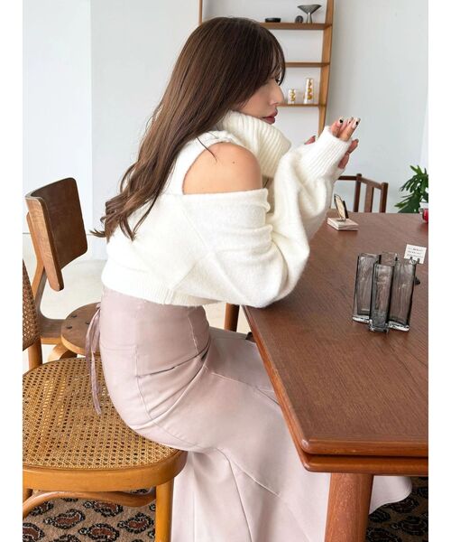 MERCURYDUO（マーキュリーデュオ）の「オフタートルアンサンブル（ニット/セーター・レディース・オフホワイト/ピンク/ライトブルー・FREE）」の8枚目の写真
