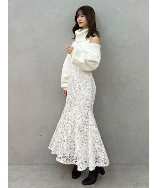 MERCURYDUO（マーキュリーデュオ）の「オフタートルアンサンブル（ニット/セーター・レディース・オフホワイト/ピンク/ライトブルー・FREE）」の12枚目の写真