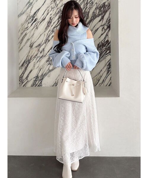 MERCURYDUO（マーキュリーデュオ）の「オフタートルアンサンブル（ニット/セーター・レディース・オフホワイト/ピンク/ライトブルー・FREE）」の16枚目の写真