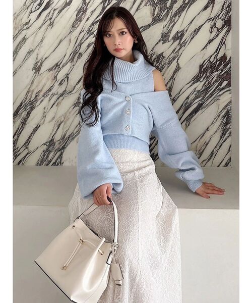 MERCURYDUO（マーキュリーデュオ）の「オフタートルアンサンブル（ニット/セーター・レディース・オフホワイト/ピンク/ライトブルー・FREE）」の17枚目の写真