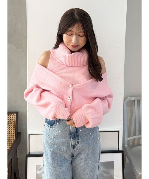 MERCURYDUO（マーキュリーデュオ）の「オフタートルアンサンブル（ニット/セーター・レディース・オフホワイト/ピンク/ライトブルー・FREE）」の20枚目の写真