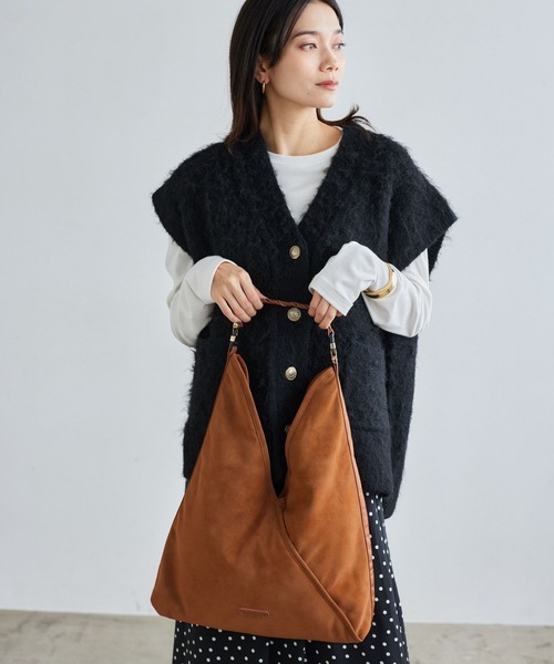 BARNYARDSTORM(バンヤードストーム)の「BARNYARDSTORM / 3WAYワンハンドルスエードトート(トートバッグ・レディース・ブラック/キャメル・FREE)」の6枚目の写真