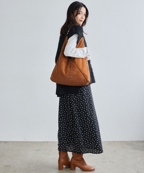 BARNYARDSTORM(バンヤードストーム)の「BARNYARDSTORM / 3WAYワンハンドルスエードトート(トートバッグ・レディース・ブラック/キャメル・FREE)」の10枚目の写真