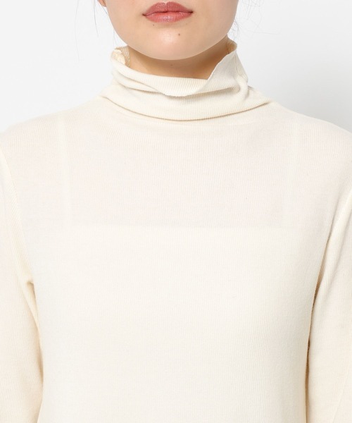 LOWRYS FARM（ローリーズファーム）の「リブタートルＬＳ　637689（Tシャツ/カットソー・レディース・グレー/アイボリー/ピンク系その他/ブラック・FREE）」の8枚目の写真