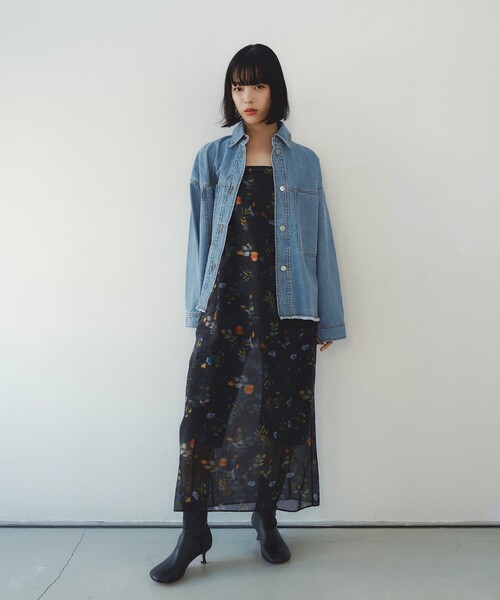 EMMEL REFINES（エメルリファインズ）の「＜EMMEL REFINES＞EM デニム シャツ ジャケット（デニムジャケット・レディース・ライトブルー/ネイビー・FREE）」の6枚目の写真