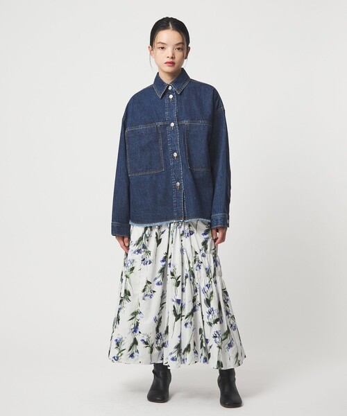 EMMEL REFINES（エメルリファインズ）の「＜EMMEL REFINES＞EM デニム シャツ ジャケット（デニムジャケット・レディース・ライトブルー/ネイビー・FREE）」の15枚目の写真