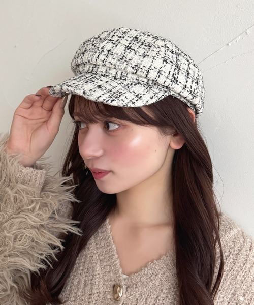 apres jour(アプレジュール)の「【apres jour×ARIAZ】ツイードキャスケット(キャスケット・レディース・ブラック/ホワイト・FREE)」の8枚目の写真