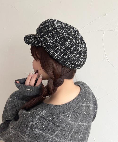 apres jour(アプレジュール)の「【apres jour×ARIAZ】ツイードキャスケット(キャスケット・レディース・ブラック/ホワイト・FREE)」の13枚目の写真