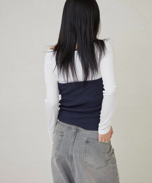 WHO'S WHO gallery(フーズフーギャラリー)の「EYELET HALTER LAYERED TOPS(Tシャツ/カットソー・レディース・ブラック/ネイビー/レッド/グレー・FREE)」の21枚目の写真