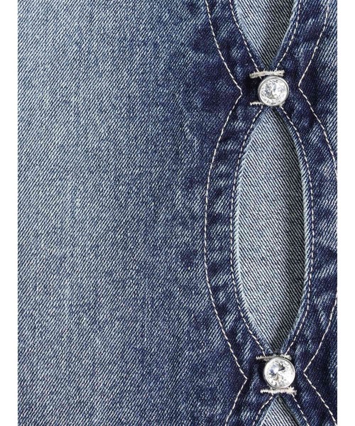 EVRIS(エヴリス)の「サイドビジューカットロングデニムスカート(デニムスカート・レディース・インディゴブルー/ブルー/ブラック・MEDIUM/SMALL)」の15枚目の写真