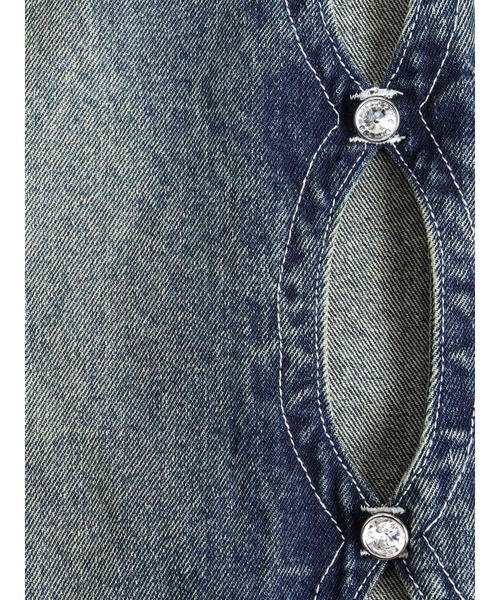 EVRIS(エヴリス)の「サイドビジューカットロングデニムスカート(デニムスカート・レディース・インディゴブルー/ブルー/ブラック・MEDIUM/SMALL)」の16枚目の写真