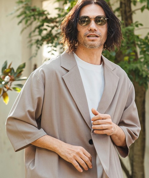 CAMBIO(カンビオ)の「mj11329- Tropical 1B Short Sleeve Jacket 半袖ジャケット(S63126cmb)(その他アウター・メンズ・チャコール/キナリ/グレイッシュベージュ/ブラック・L/M/S)」の11枚目の写真