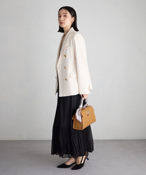 Andemiu（アンデミュウ）の「ケシプリーツフレアスカート640848（スカート・レディース・ブラック/アイボリー・FREE）」の4枚目の写真