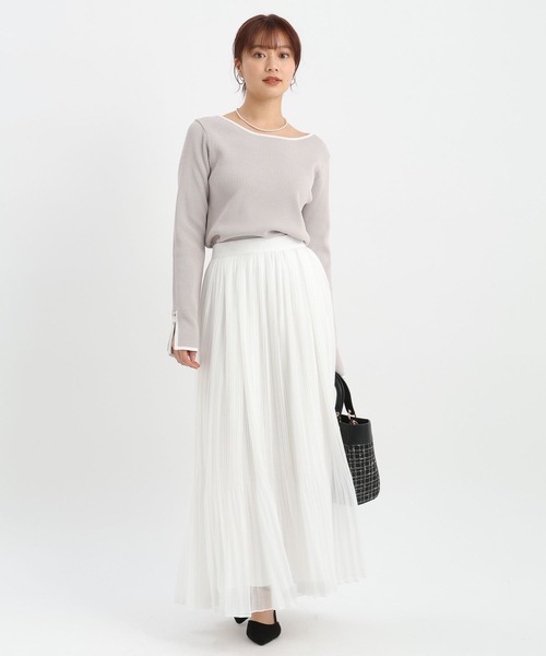 Andemiu（アンデミュウ）の「ケシプリーツフレアスカート640848（スカート・レディース・ブラック/アイボリー・FREE）」の8枚目の写真