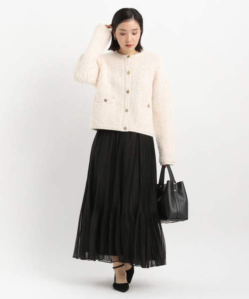 Andemiu（アンデミュウ）の「ケシプリーツフレアスカート640848（スカート・レディース・ブラック/アイボリー・FREE）」の10枚目の写真