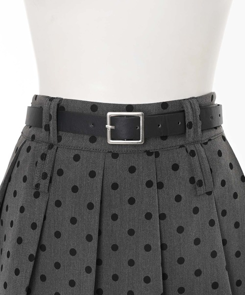 Narcissus(ナルシス)の「ドットプリーツミニスカート/インナーパンツ・ベルト付き(スカート・レディース・ブラック/グレー・FREE)」の9枚目の写真