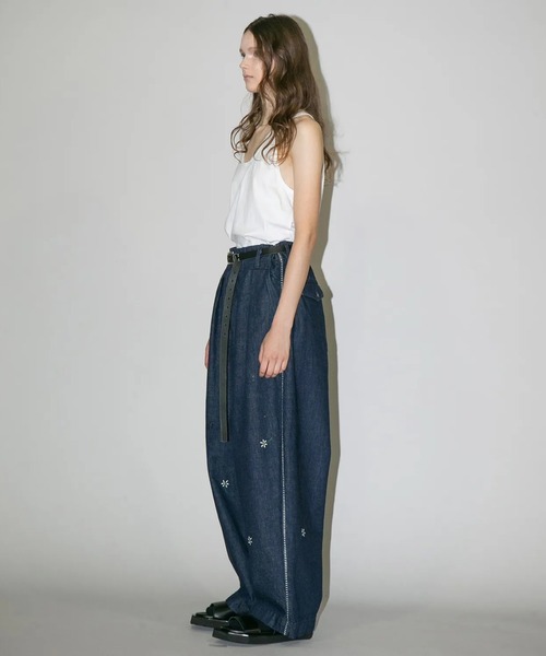 my beautiful landlet(マイビューティフルランドレット)の「【my beautiful landlet】12.5oz DENIM TUCK WIDE PANTS - One Wash Print(デニムパンツ・メンズ・ブラック/ブルー・1/2/0)」の12枚目の写真