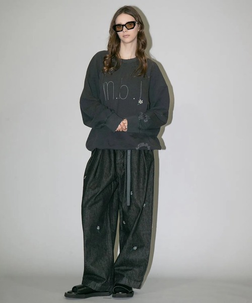 my beautiful landlet(マイビューティフルランドレット)の「【my beautiful landlet】12.5oz DENIM TUCK WIDE PANTS - One Wash Print(デニムパンツ・メンズ・ブラック/ブルー・1/2/0)」の9枚目の写真