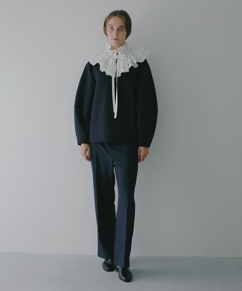 MANOF（マノフ）の「CURVED SLEEVES TOPS（Tシャツ/カットソー・レディース・ネイビー/ホワイト/グレー・F）」の17枚目の写真
