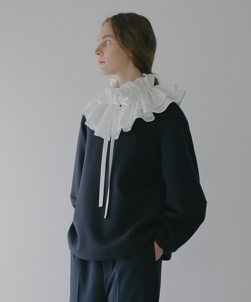 MANOF（マノフ）の「CURVED SLEEVES TOPS（Tシャツ/カットソー・レディース・ネイビー/ホワイト/グレー・F）」の16枚目の写真