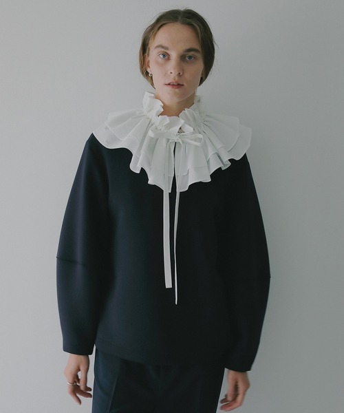 MANOF（マノフ）の「CURVED SLEEVES TOPS（Tシャツ/カットソー・レディース・ネイビー/ホワイト/グレー・F）」の14枚目の写真