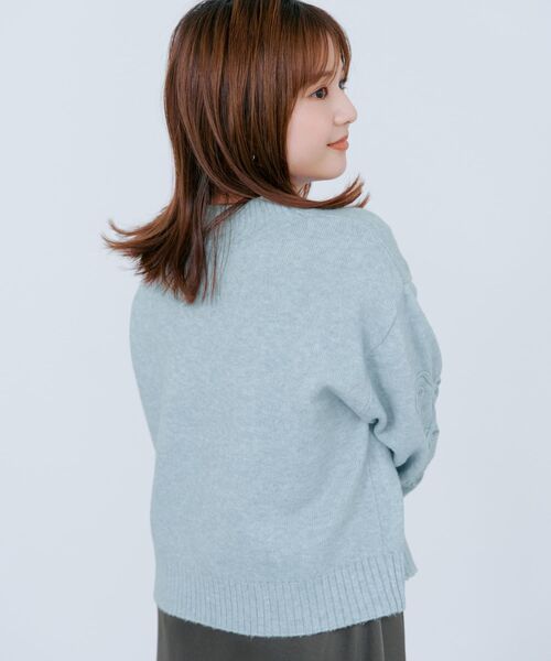 COHINA（コヒナ）の「コードエンブロイダリーボトルネックニット 【低身長・小柄女性】（ニット/セーター・レディース・ブルー/グレー/ホワイト・ONE SIZE）」の22枚目の写真