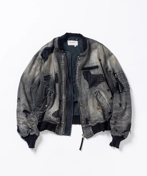 Anachronorm(アナクロノーム)の「【ANACHRONORM】HARD REMAKED DUAL DENIM MA-1(MA-1・メンズ・ブラック・2/3)」の8枚目の写真