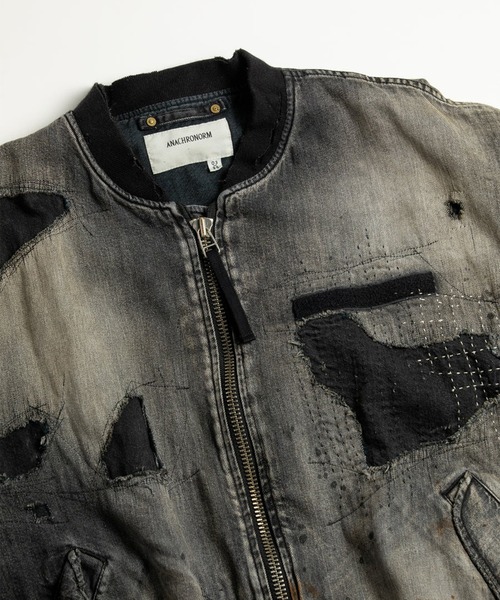 Anachronorm(アナクロノーム)の「【ANACHRONORM】HARD REMAKED DUAL DENIM MA-1(MA-1・メンズ・ブラック・2/3)」の11枚目の写真