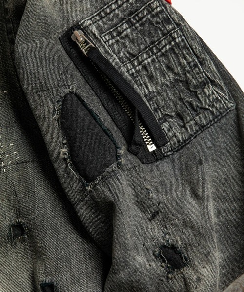Anachronorm(アナクロノーム)の「【ANACHRONORM】HARD REMAKED DUAL DENIM MA-1(MA-1・メンズ・ブラック・2/3)」の13枚目の写真