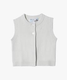 agnes b.（アニエスベー）の「ベビー ”b.” ロゴ コットン ノースリーブ ニット ベスト（ベスト）」